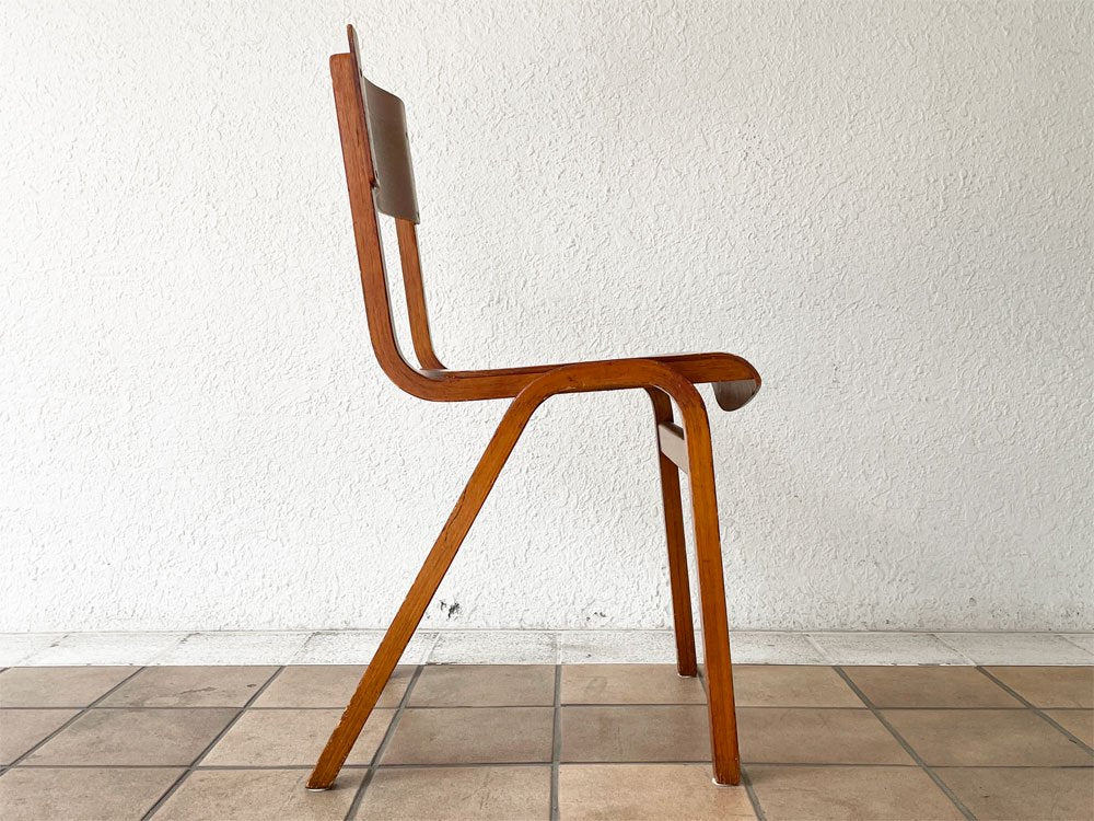 UKビンテージ vintage school chair スクールチェア デスクチェア ダイニングチェア ビーチ材 プライウッド スタッキング ロイズアンティークス購入品 A ◇