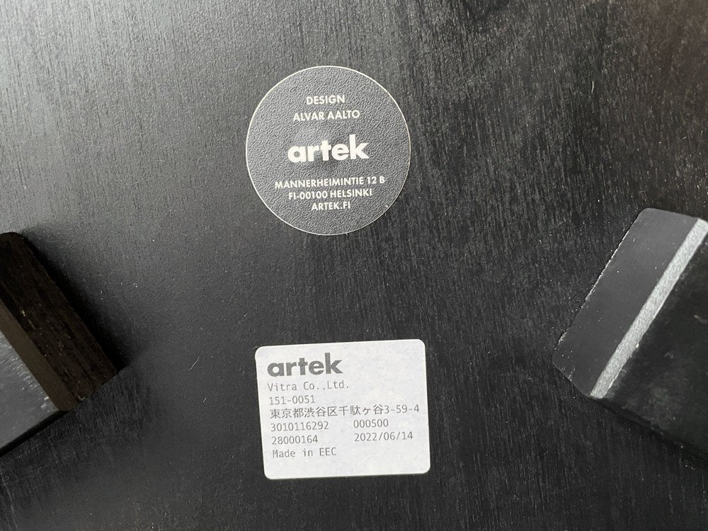 アルテック artek スツール60 Stool60 3本脚 バーチ材 ブラックラッカー アルヴァ・アアルト フィンランド 北欧家具 定価￥47,300-  ◎