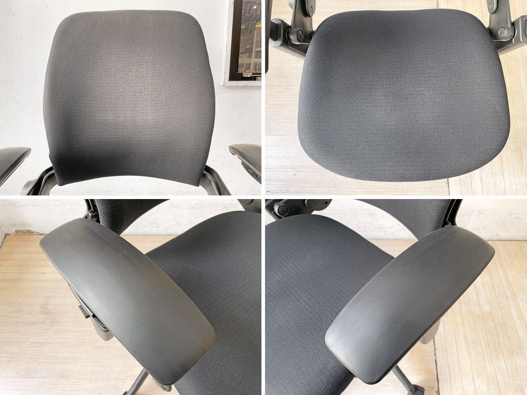 スチールケース Steelcase リープ Leap V2 デスクチェア オフィスチェア アーム付き 布張り 参考価格￥198,000- 現状品 ★