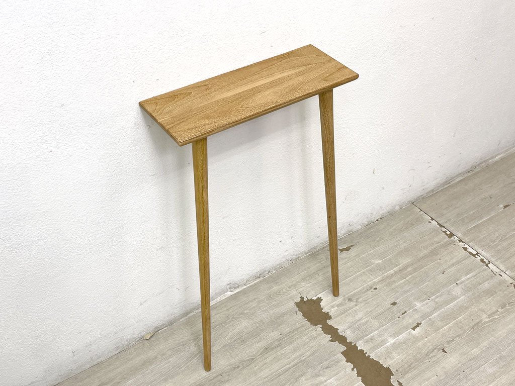 コモレ サン Comore Sun チーク立てかけコンソールテーブル Teak Prop Console Table エイジング仕上げ ラッカー塗装 飾り棚 シンプル ミニマル 北欧スタイル ●