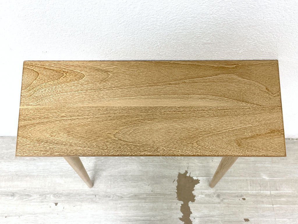 コモレ サン Comore Sun チーク立てかけコンソールテーブル Teak Prop Console Table エイジング仕上げ ラッカー塗装 飾り棚 シンプル ミニマル 北欧スタイル ●