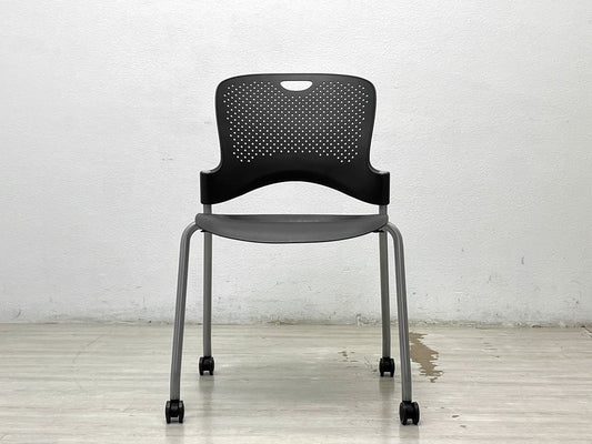 ハーマンミラー Herman Miller ケイパーチェア CAPER Chair スタッキングチェア アームレス キャスター付 ブラック ジェフ・ウェバー 定価￥49,500- B ●