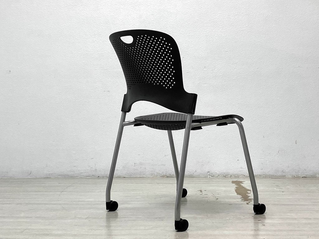 ハーマンミラー Herman Miller ケイパーチェア CAPER Chair スタッキングチェア アームレス キャスター付 ブラック ジェフ・ウェバー 定価￥49,500- B ●