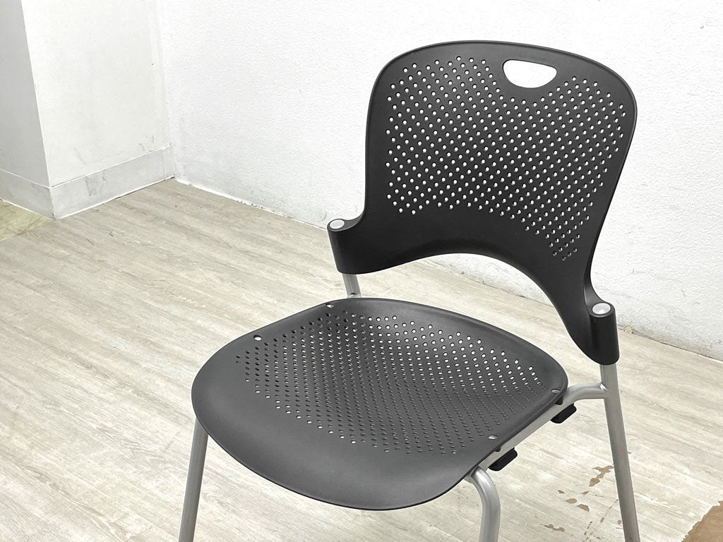 ハーマンミラー Herman Miller ケイパーチェア CAPER Chair スタッキングチェア アームレス キャスター付 ブラック ジェフ・ウェバー 定価￥49,500- B ●