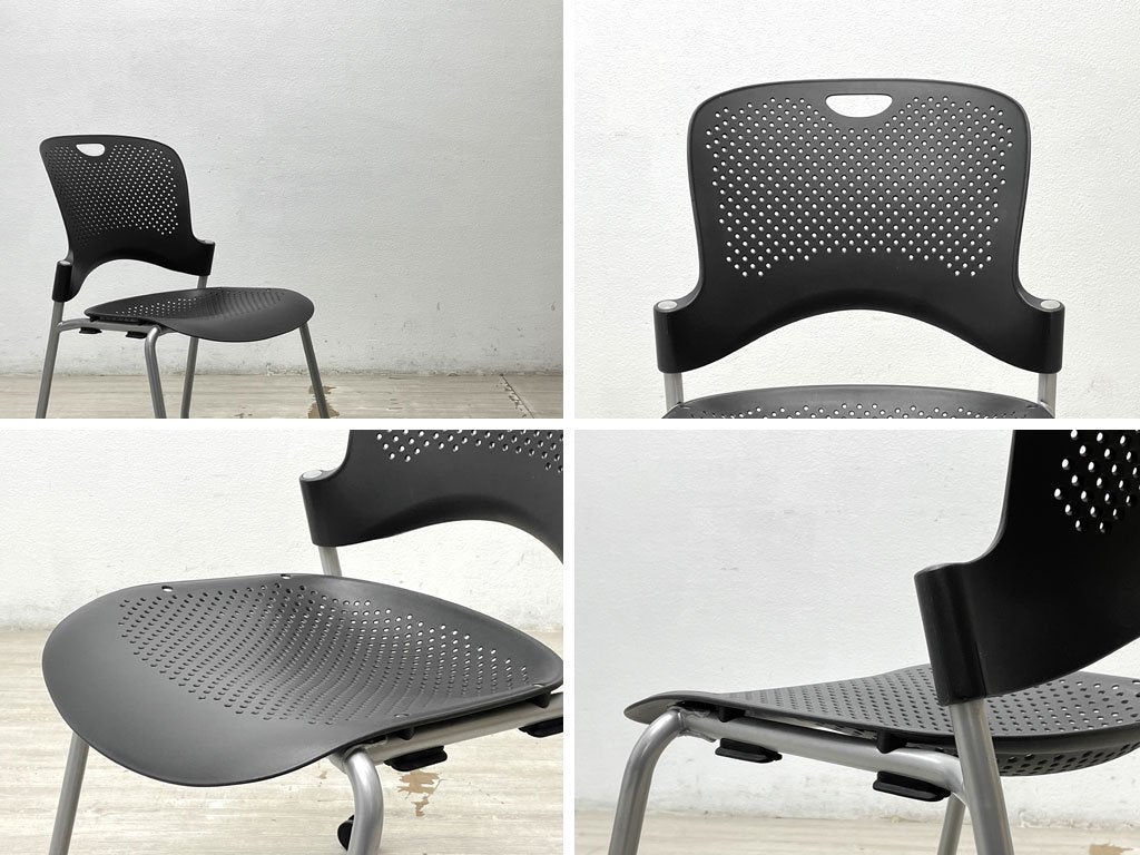 ハーマンミラー Herman Miller ケイパーチェア CAPER Chair スタッキングチェア アームレス キャスター付 ブラック ジェフ・ウェバー 定価￥49,500- B ●