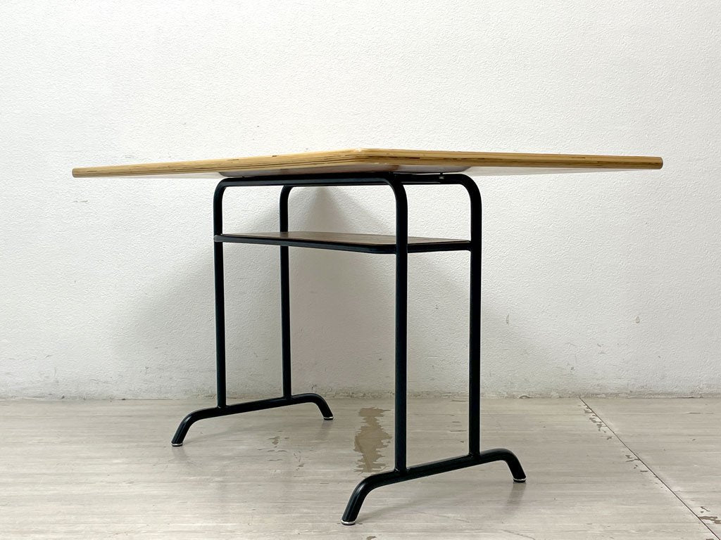 ウニコ unico ファニート FUNEAT ダイニングテーブル リビングテーブル W120 オーク材天板×スチールレッグ カフェスタイル 定価￥59,180- A ●