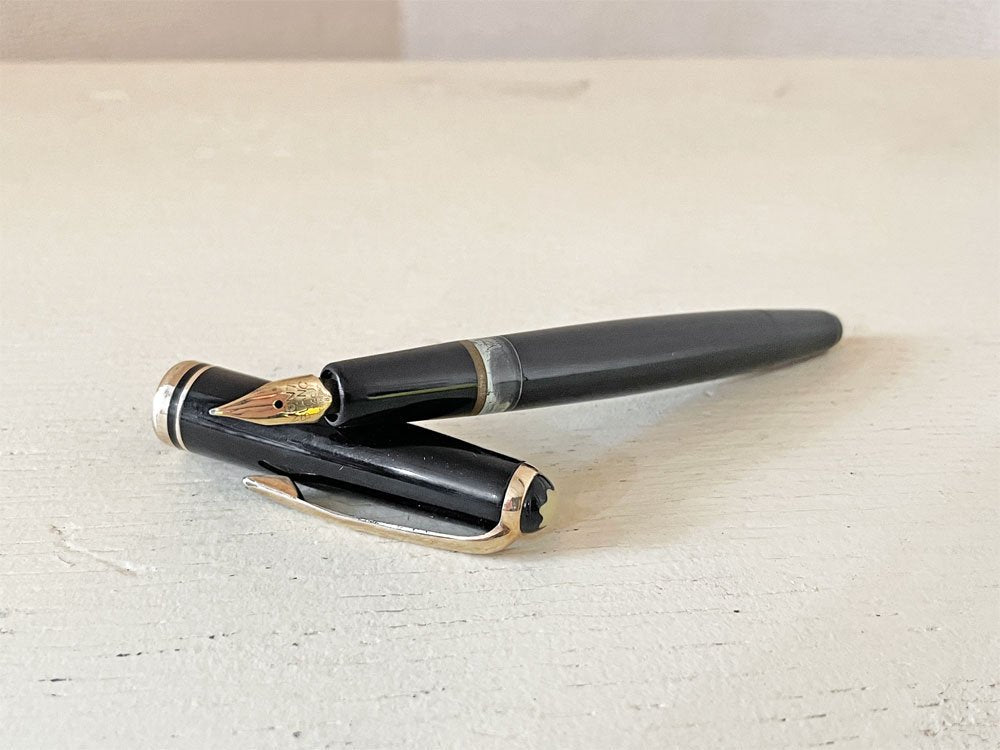 モンブラン MONTBLANC 万年筆 No.252 吸入式 14C-585 F ウィングニブ 1950s ビンテージ ドイツ ◎