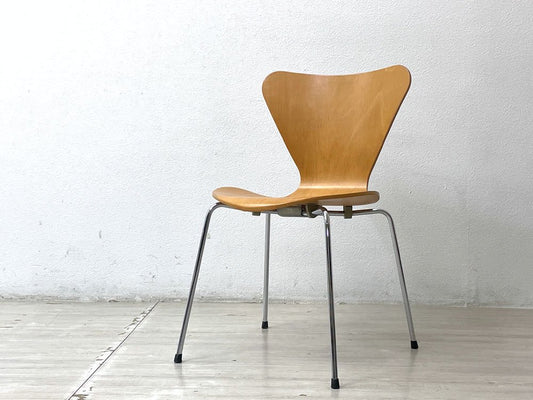 フリッツハンセン Fritz Hansen セブンチェア Seven Chair アルネ・ヤコブセン Arne Jacobsen スタッキングチェア ナチュラル ビーチ材 メタルカップ ビンテージ ●