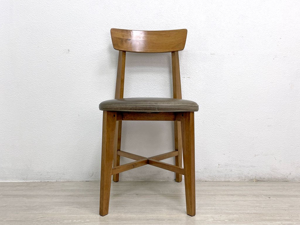 ジャーナルスタンダード journal standard Furniture シノン ダイニングチェア CHINON CHAIR VL ラバーウッド 本革 廃番仕様 カーキグレー系 ●