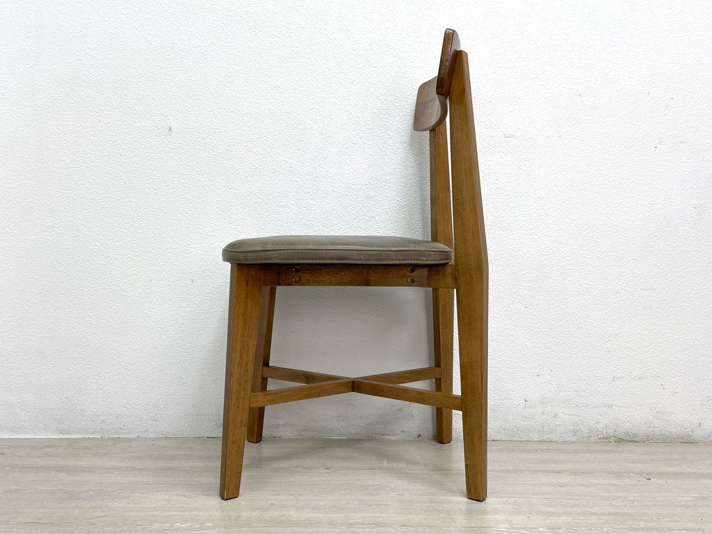 ジャーナルスタンダード journal standard Furniture シノン ダイニングチェア CHINON CHAIR VL ラバーウッド 本革 廃番仕様 カーキグレー系 ●