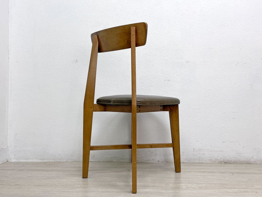 ジャーナルスタンダード journal standard Furniture シノン ダイニングチェア CHINON CHAIR VL ラバーウッド 本革 廃番仕様 カーキグレー系 ●