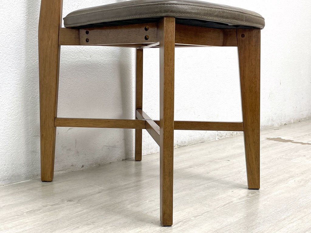 ジャーナルスタンダード journal standard Furniture シノン ダイニングチェア CHINON CHAIR VL ラバーウッド 本革 廃番仕様 カーキグレー系 ●