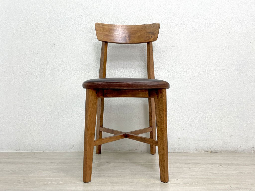 ジャーナルスタンダード journal standard Furniture シノン ダイニングチェア CHINON CHAIR VL ラバーウッド 本革 廃番仕様 ブラウン ●