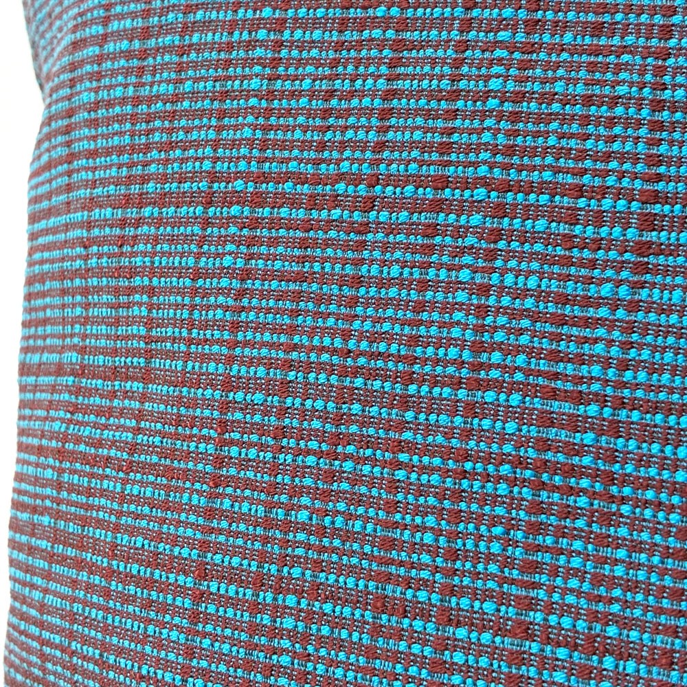 カッシーナイクスシー Cassina ixc. クッション W45cm ターコイズブルー×ブラウン フェザー 織柄 モダン A ◎