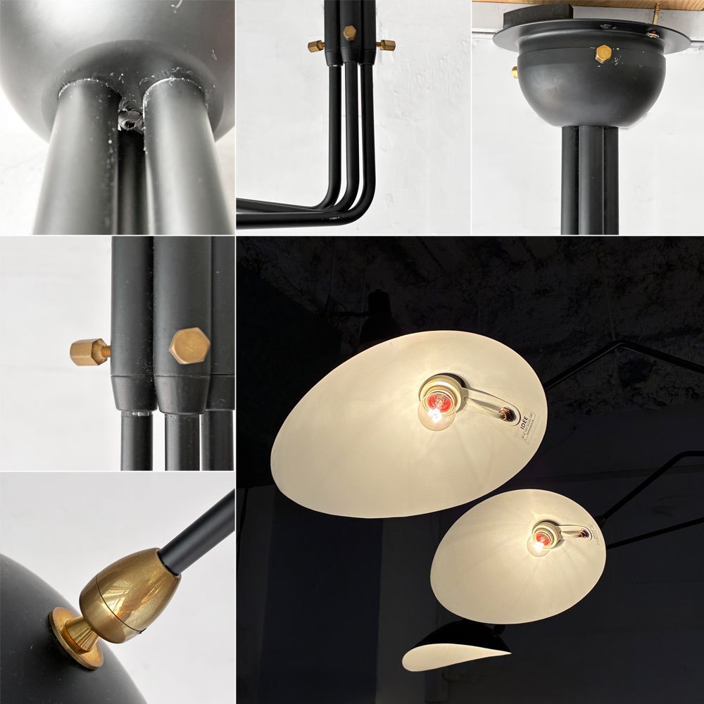 イデー IDEE シュスポンション・トワ・ブラ・ピヴォタン SUSPENSION 3 BRAS PIVOTANTS シーリングランプ 3灯 セルジュ・ムーユ 定価￥239,900- ★