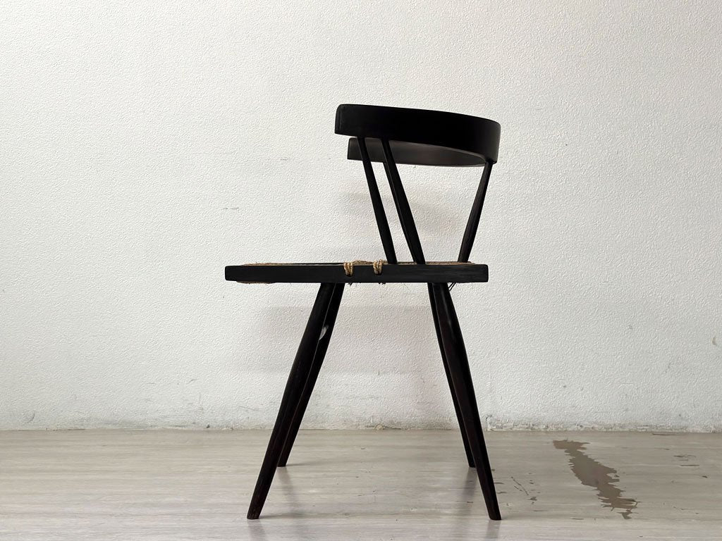 ジョージ・ナカシマ George Nakashima グラスシートチェア GRASS SEATED CHAIR ローズウッド材インド NID 60`s ビンテージ 極希少品 ●