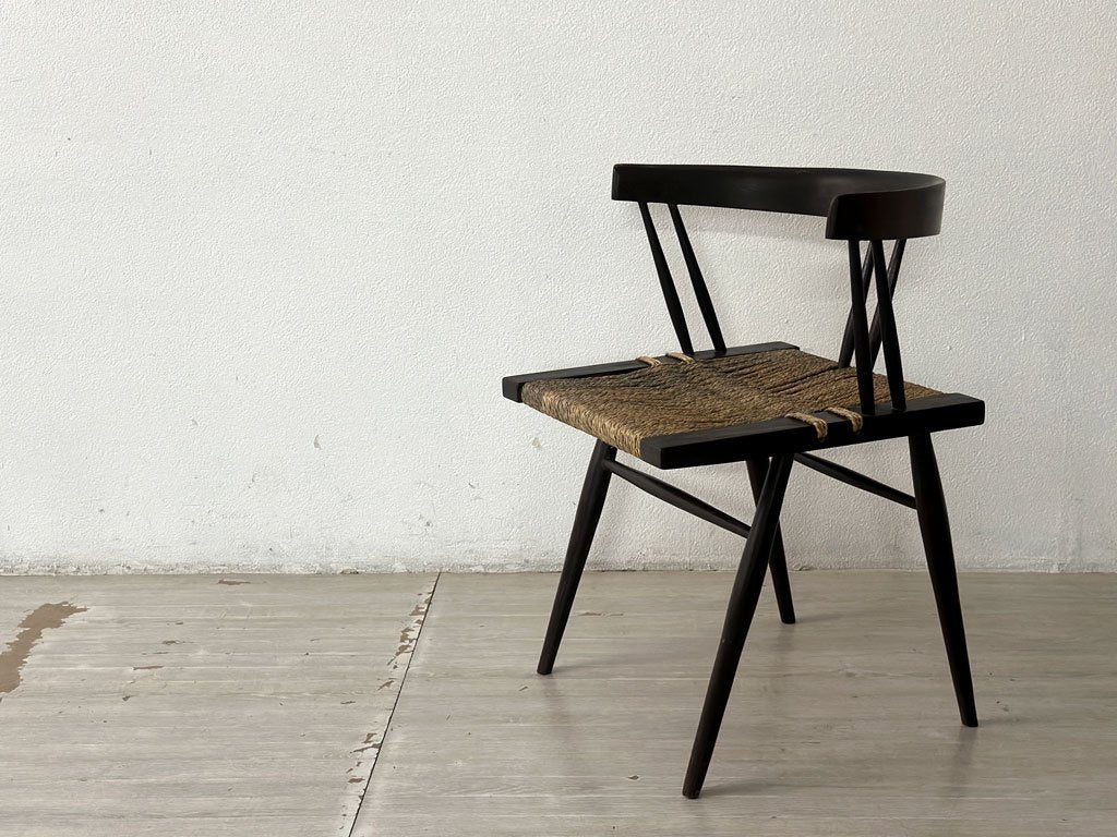 ジョージ・ナカシマ George Nakashima グラスシートチェア GRASS SEATED CHAIR ローズウッド材インド NID 60`s ビンテージ 極希少品 ●