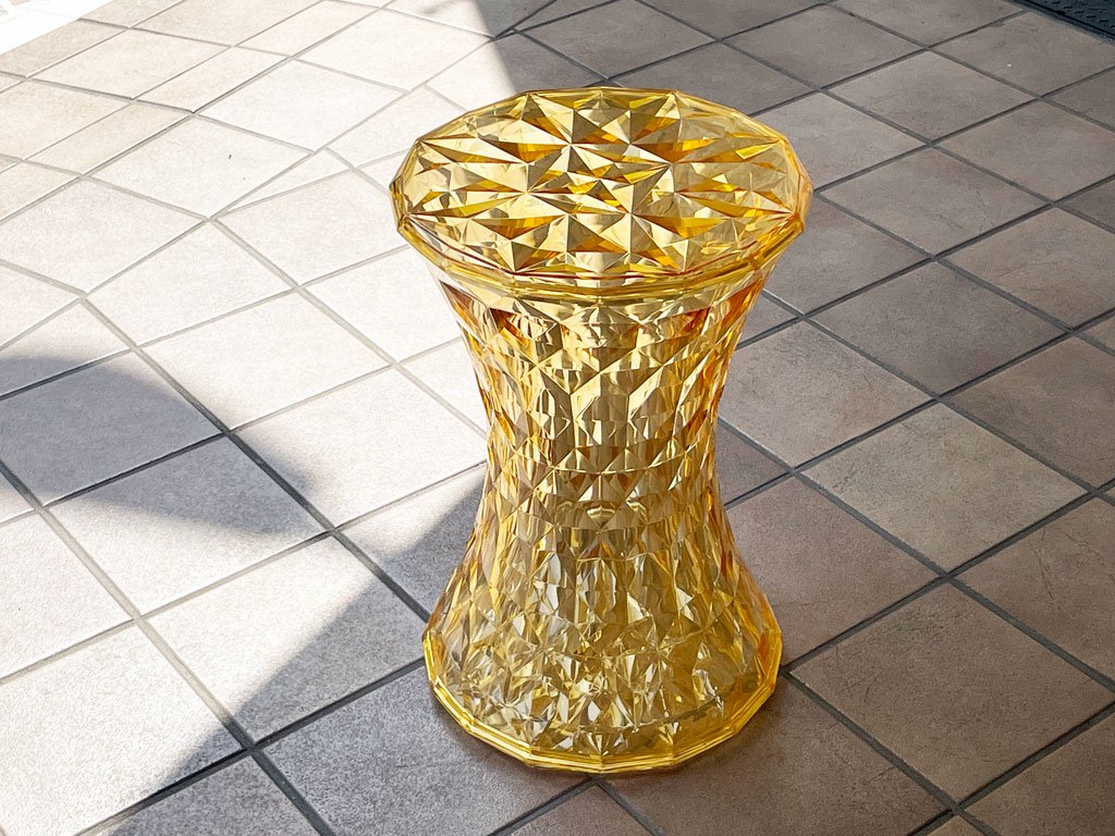 カルテル Kartell ストーン STONE スツール サイドテーブル イエロー Φ30cm マルセル・ワンダース Marcel Wanders イタリア 定価￥42,800- ◇