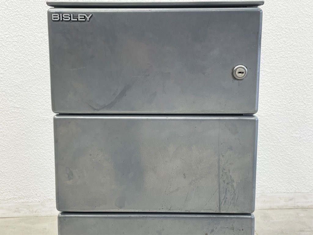 ビスレー BISLEY ペデスタル Pedestal 3ドロワー デスクキャビネット スリムチェスト 廃番 希少 英国〓