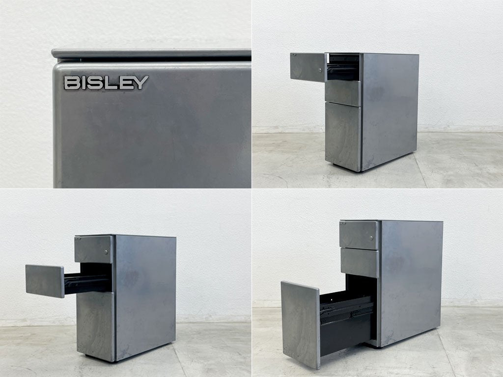 ビスレー BISLEY ペデスタル Pedestal 3ドロワー デスクキャビネット スリムチェスト 廃番 希少 英国〓