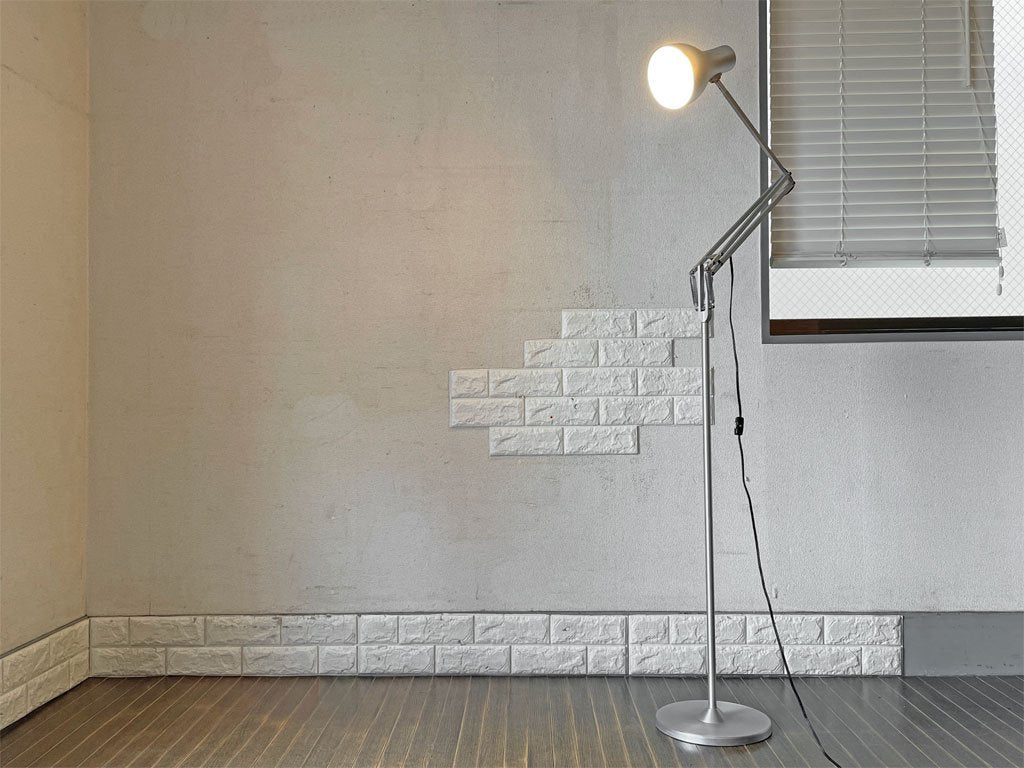 アングルポイズ ANGLEPOISE Type75 フロアライト H124-180cm ケネス・グランジ シルバー イギリス 定価77,000円 ◎