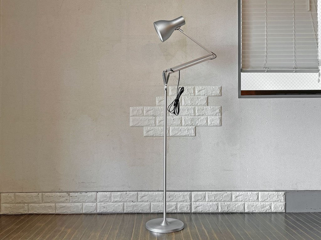 アングルポイズ ANGLEPOISE Type75 フロアライト H124-180cm ケネス・グランジ シルバー イギリス 定価77,000円 ◎