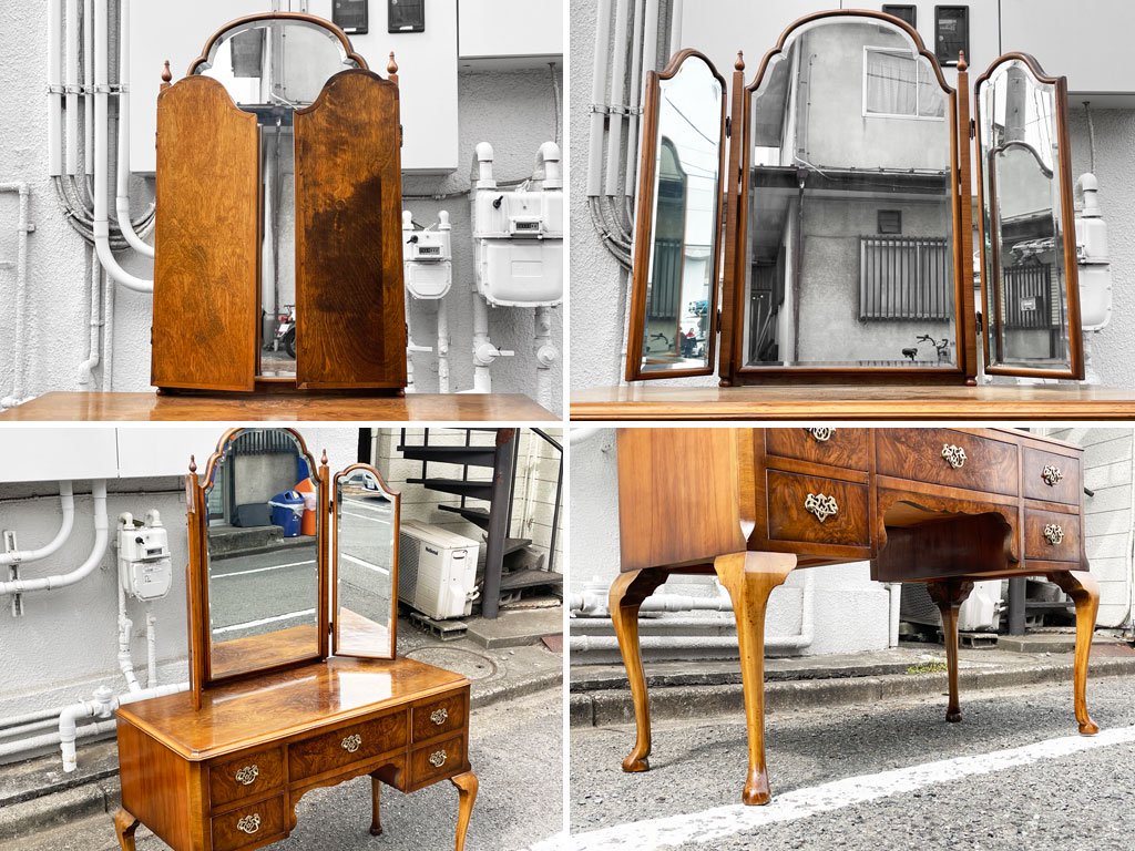 UKビンテージ UK Vintage ドレッサー ドレッシングチェスト マホガニー材 3面鏡 ロイズアンティークス Lloyd's Antiques 購入品 英国 ◇