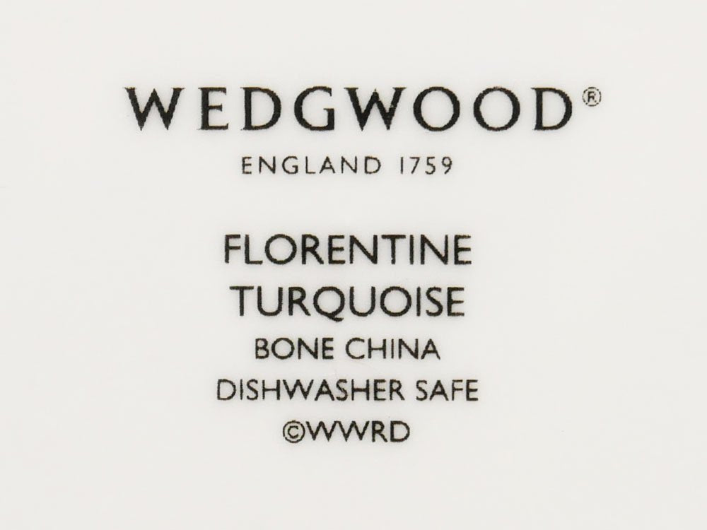 ウエッジウッド WEDGWOOD フロレンティーン ターコイズ Florentine Turquoise ティーカップ&ソーサー C&S ピオニー A ●
