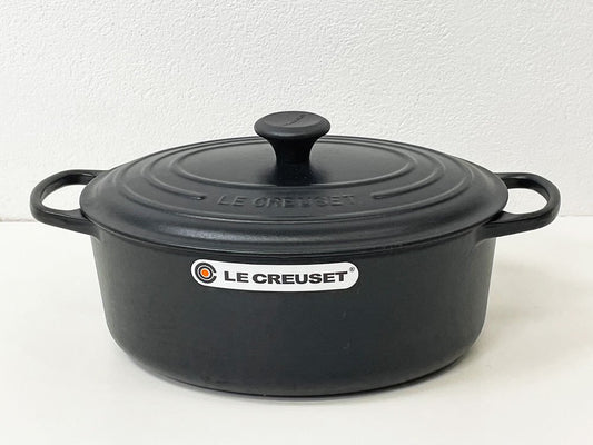 ルクルーゼ LE CREUSET ココットオーバル 両手鍋 31cm ブラック 鋳物 フランス 未使用品 ●