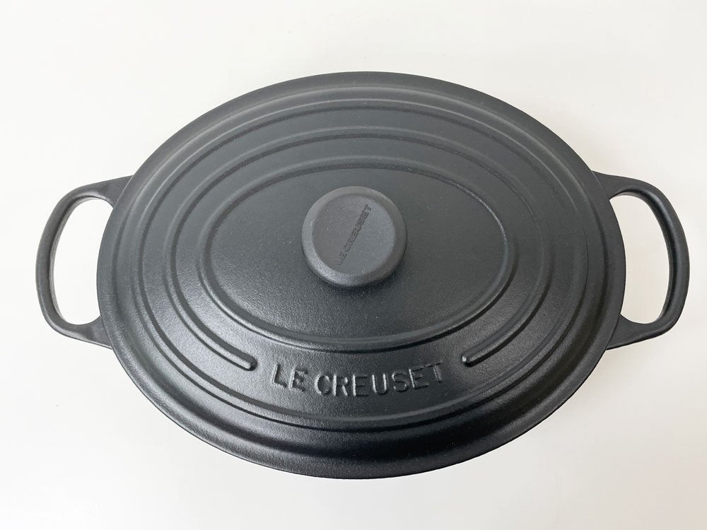 ルクルーゼ LE CREUSET ココットオーバル 両手鍋 31cm ブラック 鋳物 フランス 未使用品 ●