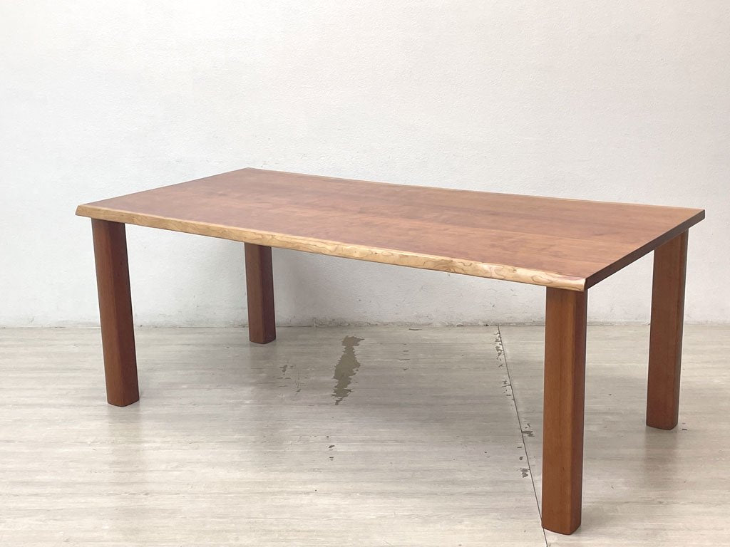 家具蔵 KAGURA ネイチャー2 TABLE NATURE ダイニングテーブル チェリー無垢材 耳付き W180cm クラフト家具 ●