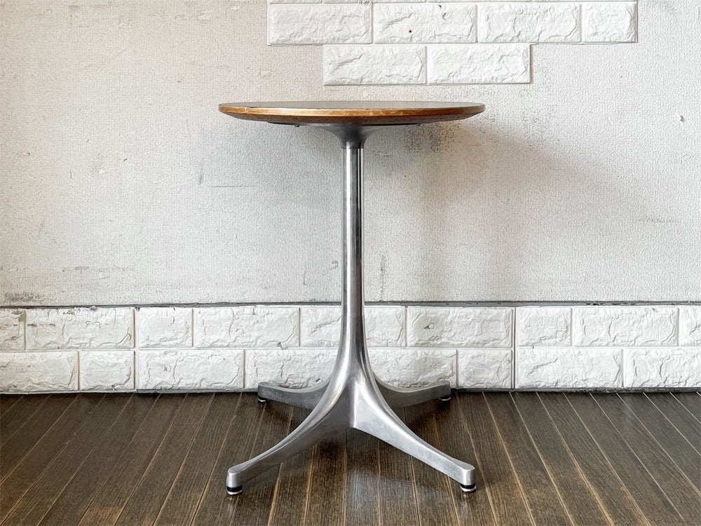 ハーマンミラー Herman Miller ペデスタルテーブル Nelson Pedestal Table サイドテーブル ブラック天板 ジョージ・ネルソン ミッドセンチュリー ビンテージ  ◎