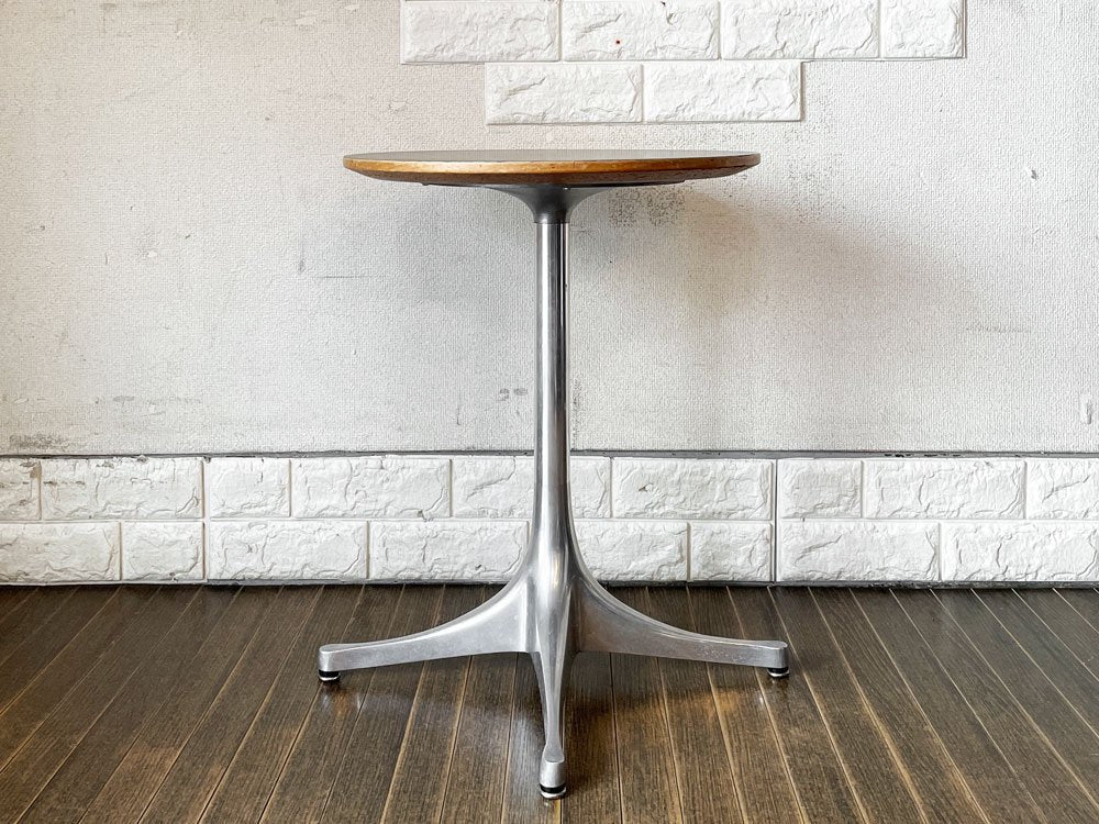 ハーマンミラー Herman Miller ペデスタルテーブル Nelson Pedestal Table サイドテーブル ブラック天板 ジョージ・ネルソン ミッドセンチュリー ビンテージ  ◎