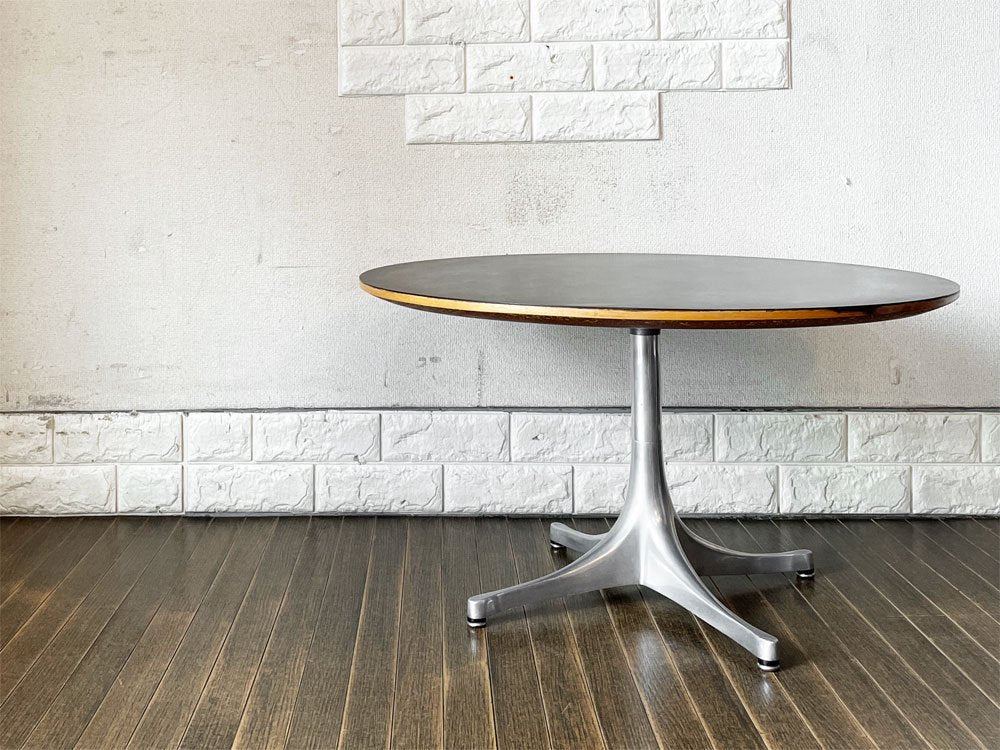 ハーマンミラー Herman Miller ペデスタルテーブル Nelson Pedestal Table コーヒーテーブル ブラック天板 ジョージ・ネルソン ミッドセンチュリー ビンテージ ◎