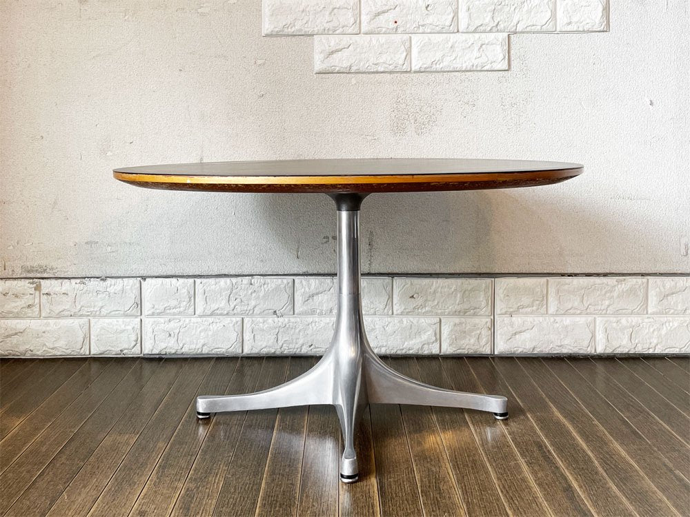 ハーマンミラー Herman Miller ペデスタルテーブル Nelson Pedestal Table コーヒーテーブル ブラック天板 ジョージ・ネルソン ミッドセンチュリー ビンテージ ◎