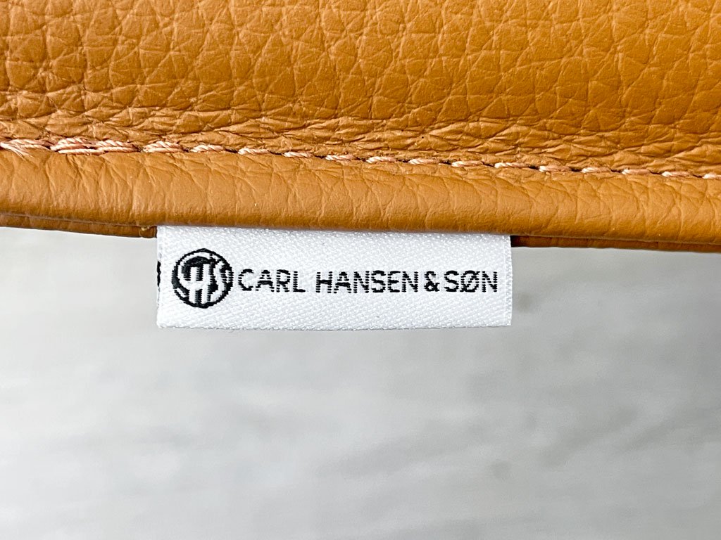 カールハンセン＆サン Carl Hansen & Son Yチェア 専用チェアクッション ウィッシュボーンチェア WISHBONE CHAIR CH24 ゴールデンブラウン レザー 美品 ●