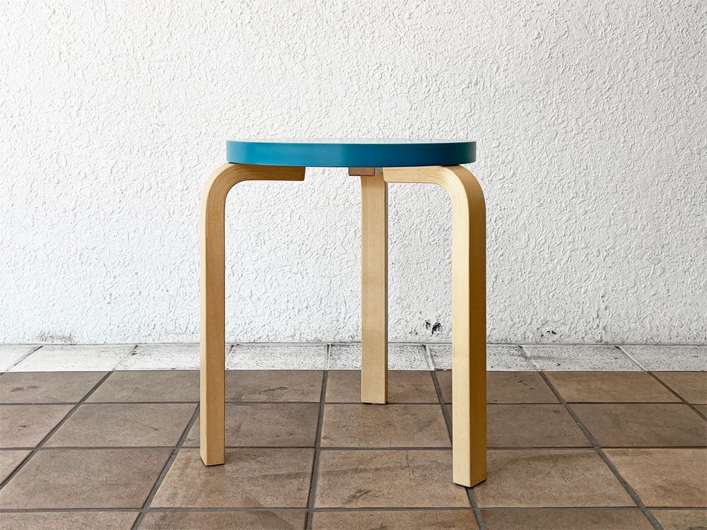 アルテック artek スツール60 Stool60 80周年記念モデル 3本脚 パイミオ ぺトロールラッカー アルヴァ・アアルト Alvar Aalto フィンランド ◇