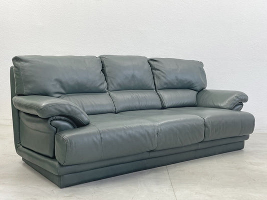 ニコレッティ NICOLETTI 3シーターソファ レザーソファ 総革 本革 3P sofa グリーン 高級イタリア製家具 〓