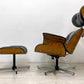 チャールズ＆レイ・イームズ C&R Eames スタイル ビンテージ ラウンジチェア & オットマン付き 本革 ミッドセンチュリーデザイン ●