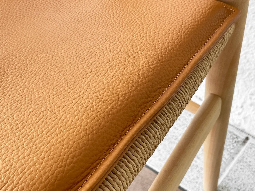 カールハンセン＆サン Carl Hansen & Son Yチェア 専用チェアクッション ウィッシュボーンチェア WISHBONE CHAIR CH24 ゴールデンブラウン レザー 美品 ◇