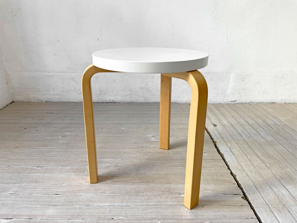 アルテック artek スツール60 Stool60 バーチ材 3本脚 ホワイトラッカー アルヴァ・アアルト 北欧家具 ★