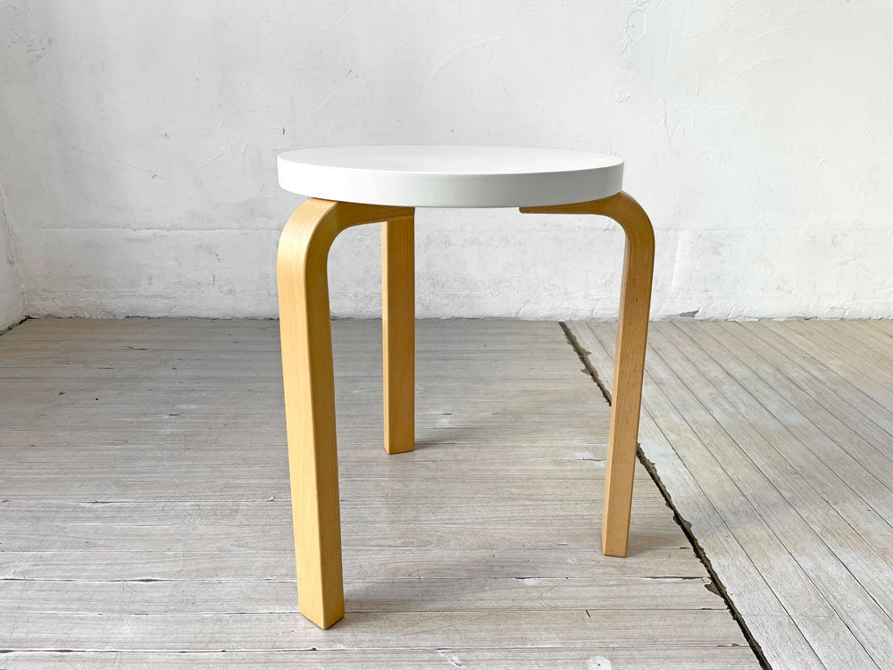 アルテック artek スツール60 Stool60 バーチ材 3本脚 ホワイトラッカー アルヴァ・アアルト 北欧家具 ★