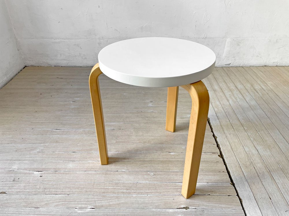 アルテック artek スツール60 Stool60 バーチ材 3本脚 ホワイトラッカー アルヴァ・アアルト 北欧家具 ★