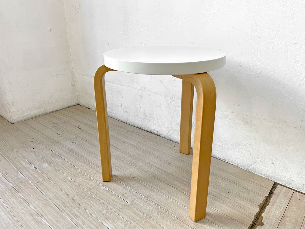 アルテック artek スツール60 Stool60 バーチ材 3本脚 ホワイトラッカー アルヴァ・アアルト 北欧家具 ★