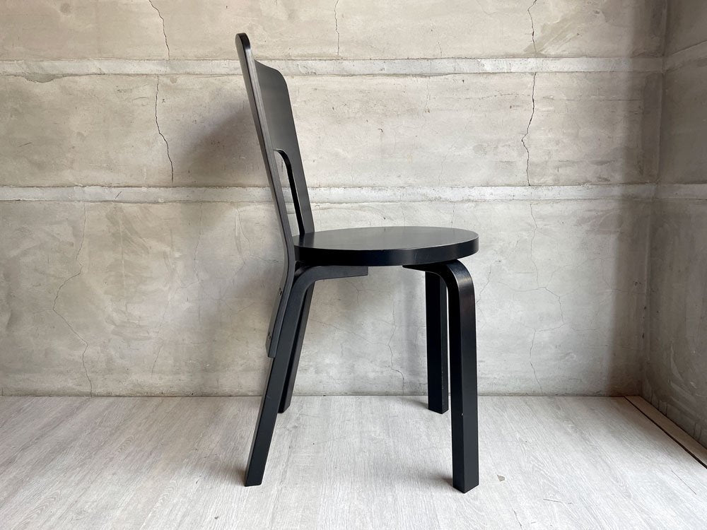 アルテック artek チェア 66 Chair 66 ダイニングチェア ラッカーブラック アルヴァ・アアルト 定価\74,800- ♪