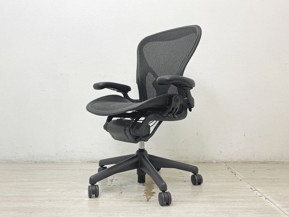 ハーマンミラー Herman Miller アーロンチェア Aeron Chair Bサイズ ポスチャーフィット フル装備 バナナクッション新品 デスクチェア オフィスチェア ●