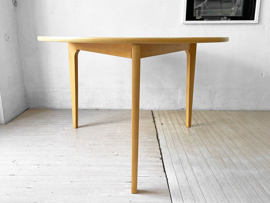 イデー IDEE ダイニングテーブル DC ナチュラル DINING TABLE DC Natural ラウンド ブナ材 天板 3本脚 長大作 定価\167,000-  ★