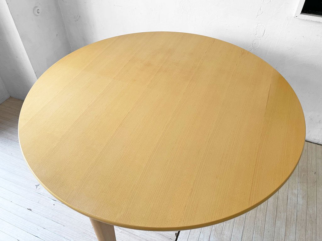 イデー IDEE ダイニングテーブル DC ナチュラル DINING TABLE DC Natural ラウンド ブナ材 天板 3本脚 長大作 定価\167,000-  ★