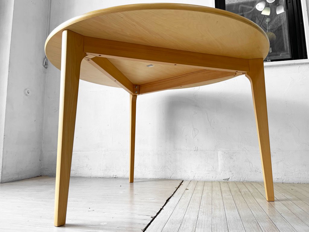 イデー IDEE ダイニングテーブル DC ナチュラル DINING TABLE DC Natural ラウンド ブナ材 天板 3本脚 長大作 定価\167,000-  ★