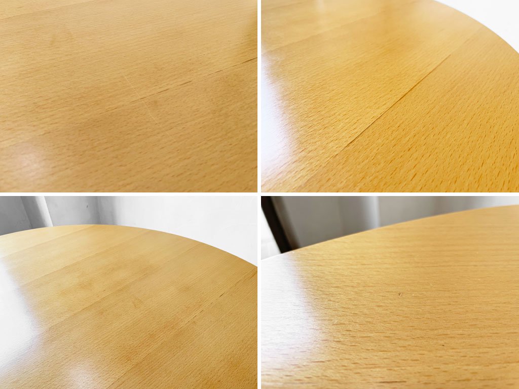 イデー IDEE ダイニングテーブル DC ナチュラル DINING TABLE DC Natural ラウンド ブナ材 天板 3本脚 長大作 定価\167,000-  ★